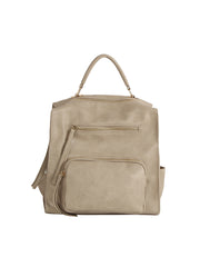 Faux Leather Convertible Backpack
