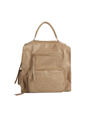Faux Leather Convertible Backpack