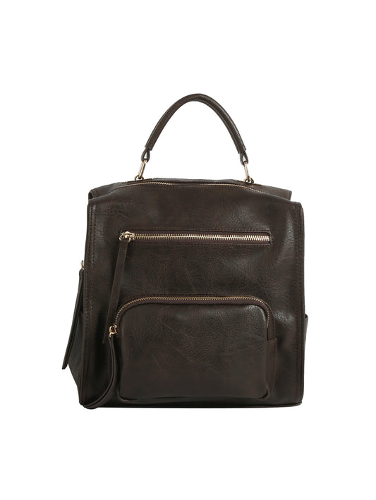 Convertible Zip Pocket Boxy Backpack