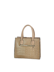 Croc Embossed 3-Piece Structured Satchel Handbag Set