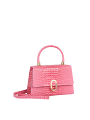 Elegant Croc Embossed Top Handle Satchel
