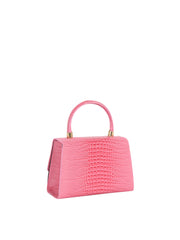 Elegant Croc Embossed Top Handle Satchel
