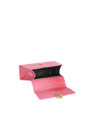 Elegant Croc Embossed Top Handle Satchel