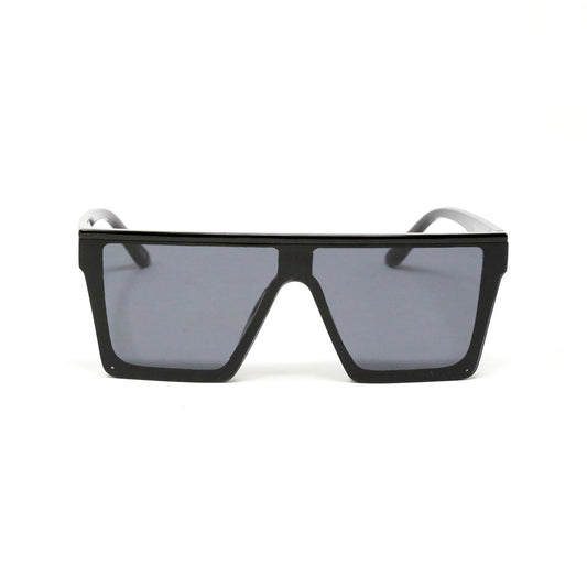 Trendy Oversize Flat Square Black Sunglasses