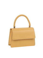 Braided top handle mini satchel