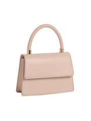 Braided top handle mini satchel