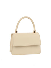 Braided top handle mini satchel