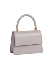 Braided top handle mini satchel