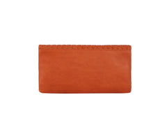 Woven front flap clutch