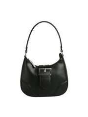 Sleek Buckle Curve Shoulder Bag