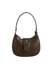 Sleek Buckle Curve Shoulder Bag