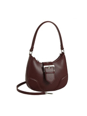 Sleek Buckle Curve Shoulder Bag