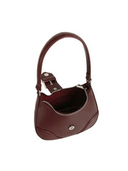 Sleek Buckle Curve Shoulder Bag