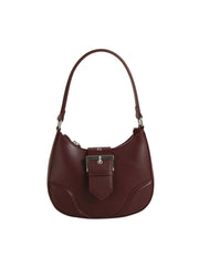 Sleek Buckle Curve Shoulder Bag