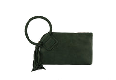 Braided ring handle wristlet clutch