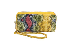 Fashion Double Zip Serpentine Decor Wallet