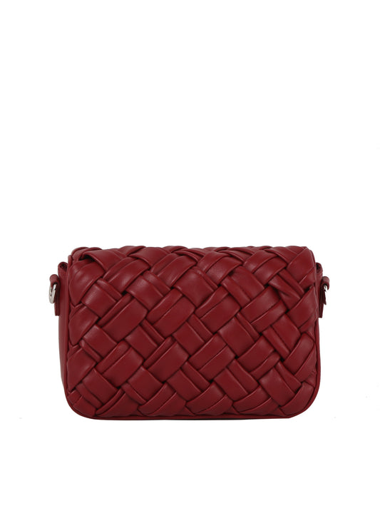 Woven Flap Shoulder Bag