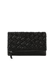 Woven Zip Foldover Clutch