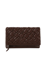 Woven Zip Foldover Clutch