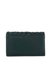 Woven Zip Foldover Clutch