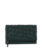 Woven Zip Foldover Clutch