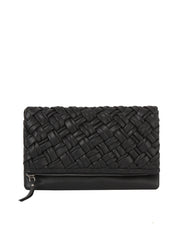 Woven Zip Foldover Clutch