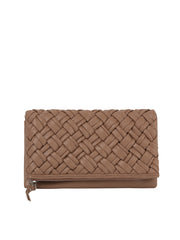 Woven Zip Foldover Clutch