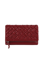 Woven Zip Foldover Clutch