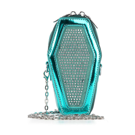 Rhinestone Coffin Style Petite Patent Shoulder Bag
