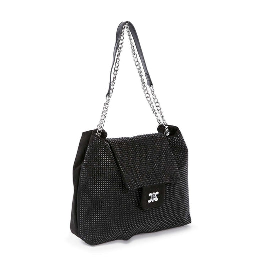 Front Flap Rhinestone Shoulder Bag