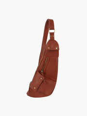 Leather Sling Bag Women Men Crossbody Daypack