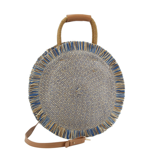 Straw Handbags Women Round Straw Bags Natural Chic Hand Large Summer Beach Tote Woven Handle Shoulder Bag