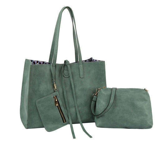 HF Reversible Three Piece Fashion Handbag Set  D-0708-3S