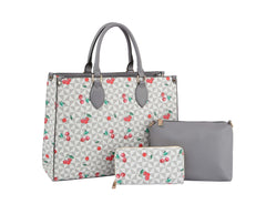 Fashion Cherry Monogram Satchel with Wallet 3-1 Set DS-0685-3W
