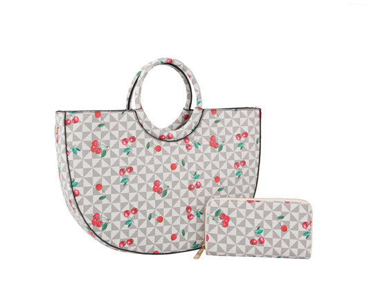 Fashion Monogram Cherry Satchel with Wallet