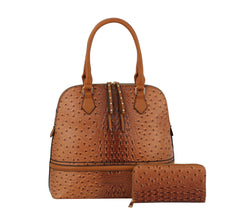 Fashion Ostrich Satchel with Matching wallet