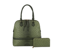 Fashion Ostrich Satchel with Matching wallet