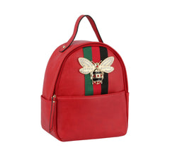 Fashion Bee Stripe Detailed Backpack