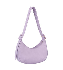 Buckle detailed half moon shoulder bag