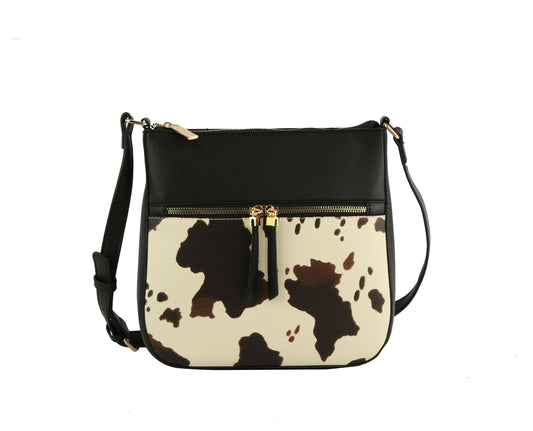 Cow Printed Crossbody Handbag Shoulder Bag