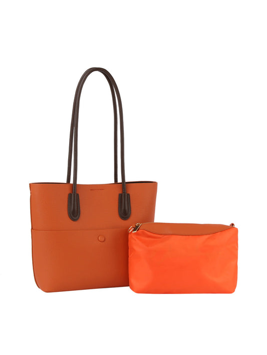 2 in 1 button detailed front pocket tote