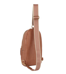 Multiple zip stripe sling bag