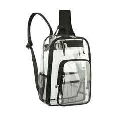 Transparent Crossbody Daypack Backpack Clear Book Side Pocket