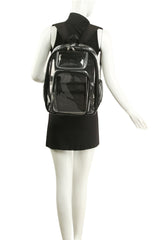 Transparent Crossbody Daypack Backpack Clear Book Side Pocket