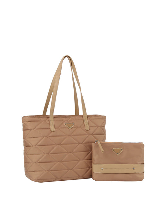 2 in 1 Quilted big tote with pouch