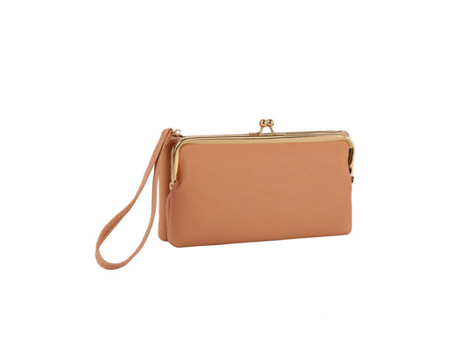 Long detachable wallet with coin purse