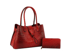 Satchel Purse Top Handle Croc Shoulder Bag Women