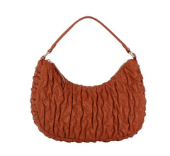 Quilted half moon shoulder bag