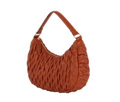 Quilted half moon shoulder bag