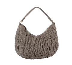 Quilted half moon shoulder bag